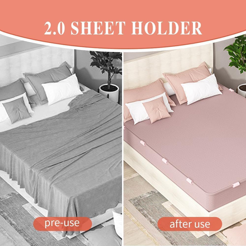 12 Pcs Pink Bed Sheet Grippers Fasteners Clips