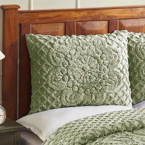 Better Trends Chenille Bedspread Set Sage Green