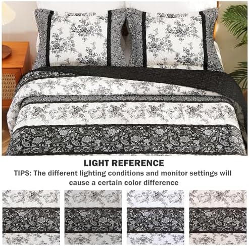 Cmfshape Bohemian Floral Quilt Set King Size 3-Piece 1