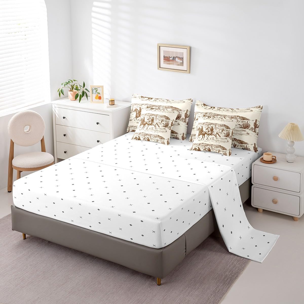 Erosebridal 7 Pcs King Size Bed in a Bag