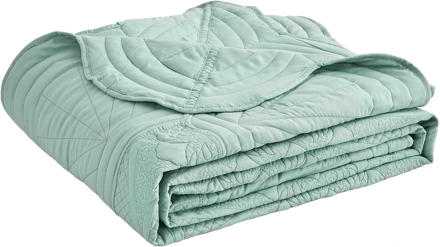 DaisyHuang Oversized Bedspread Set 5 Piece Seaglass