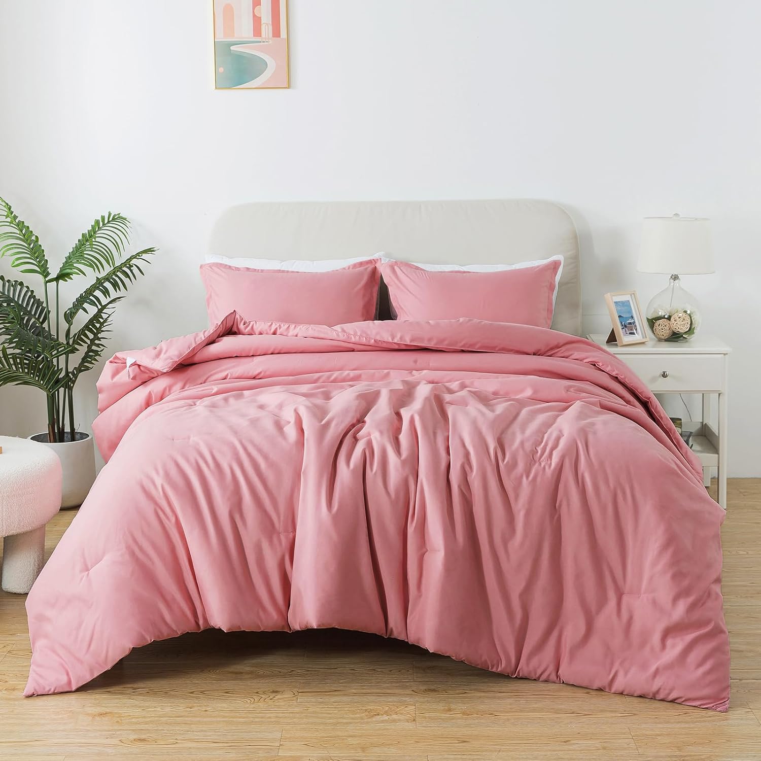 Caressma Pink Comforter Set King Size 3PCS 1
