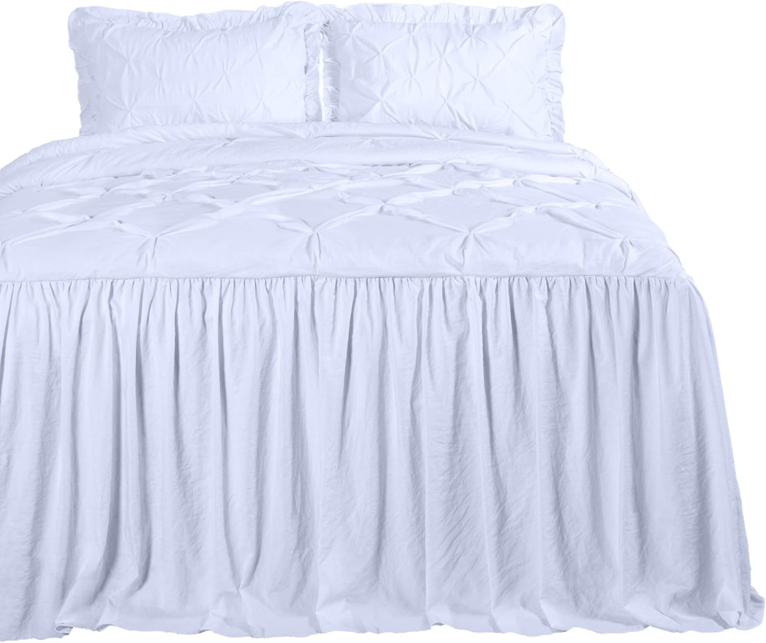Chezmoi Aria 3-Piece Bedspread Set - Queen White