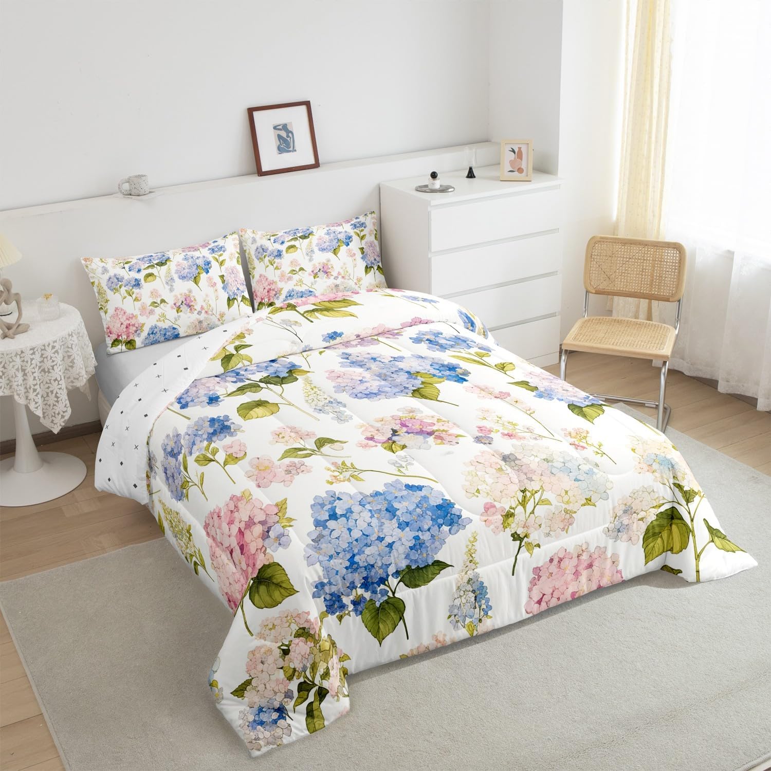 Feelyou Hydrangea Comforter Set King Size