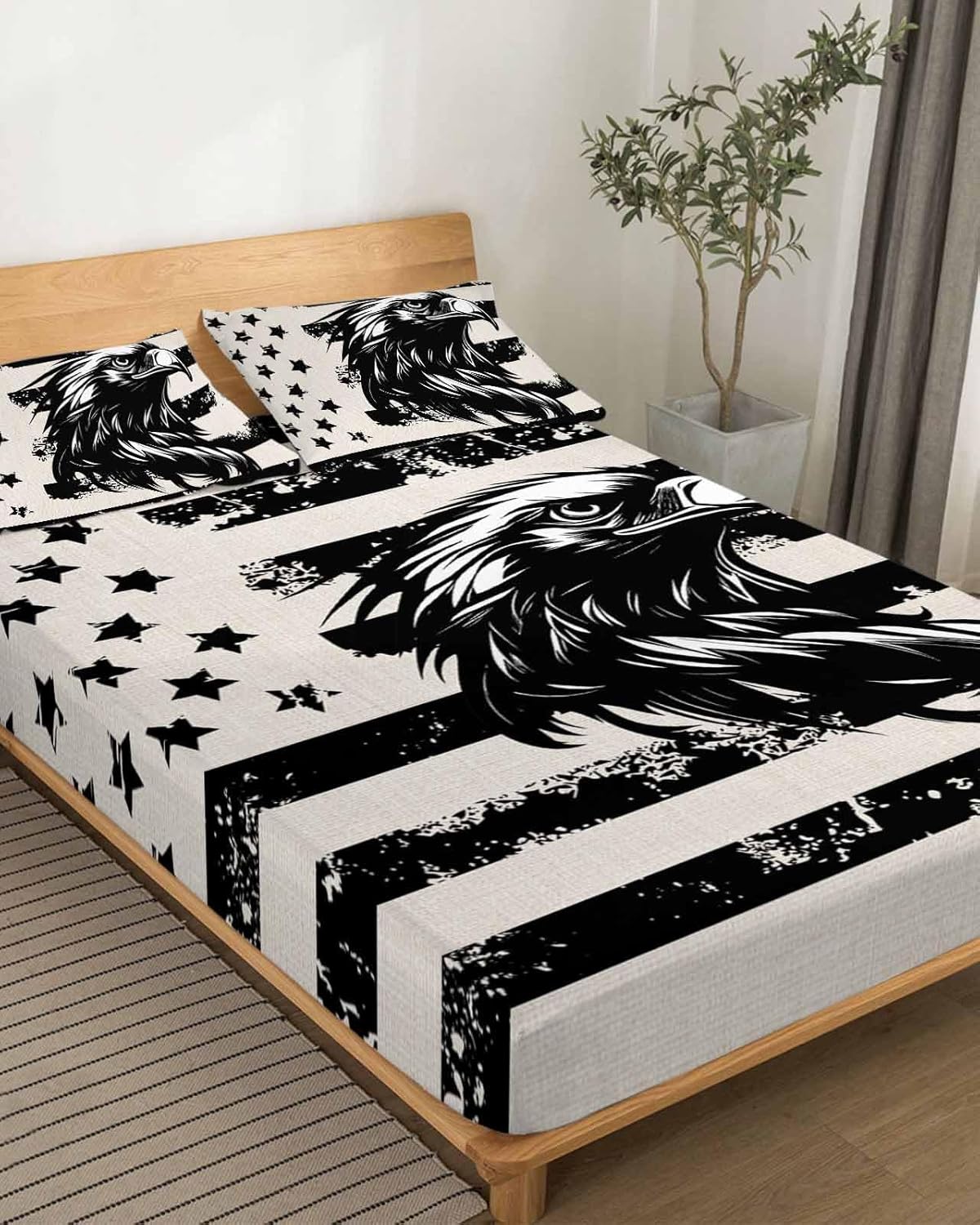 Boanket 4th of July Full Sheet Set - Black Eagle Pattern