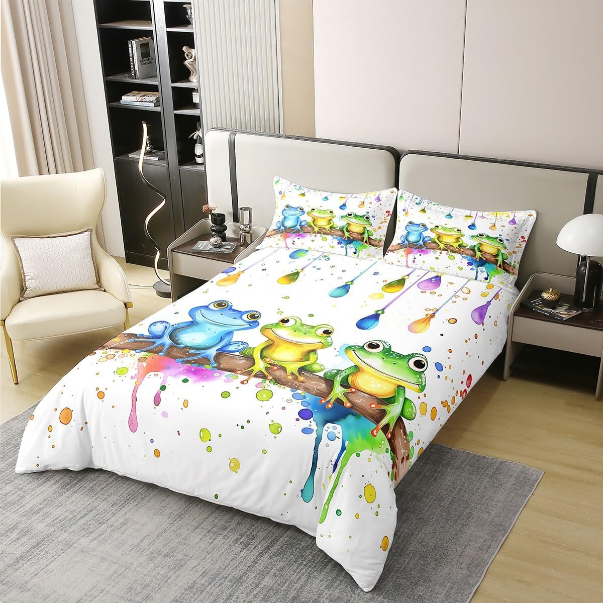Erosebridal 100 Cotton Frog Duvet Cover Set