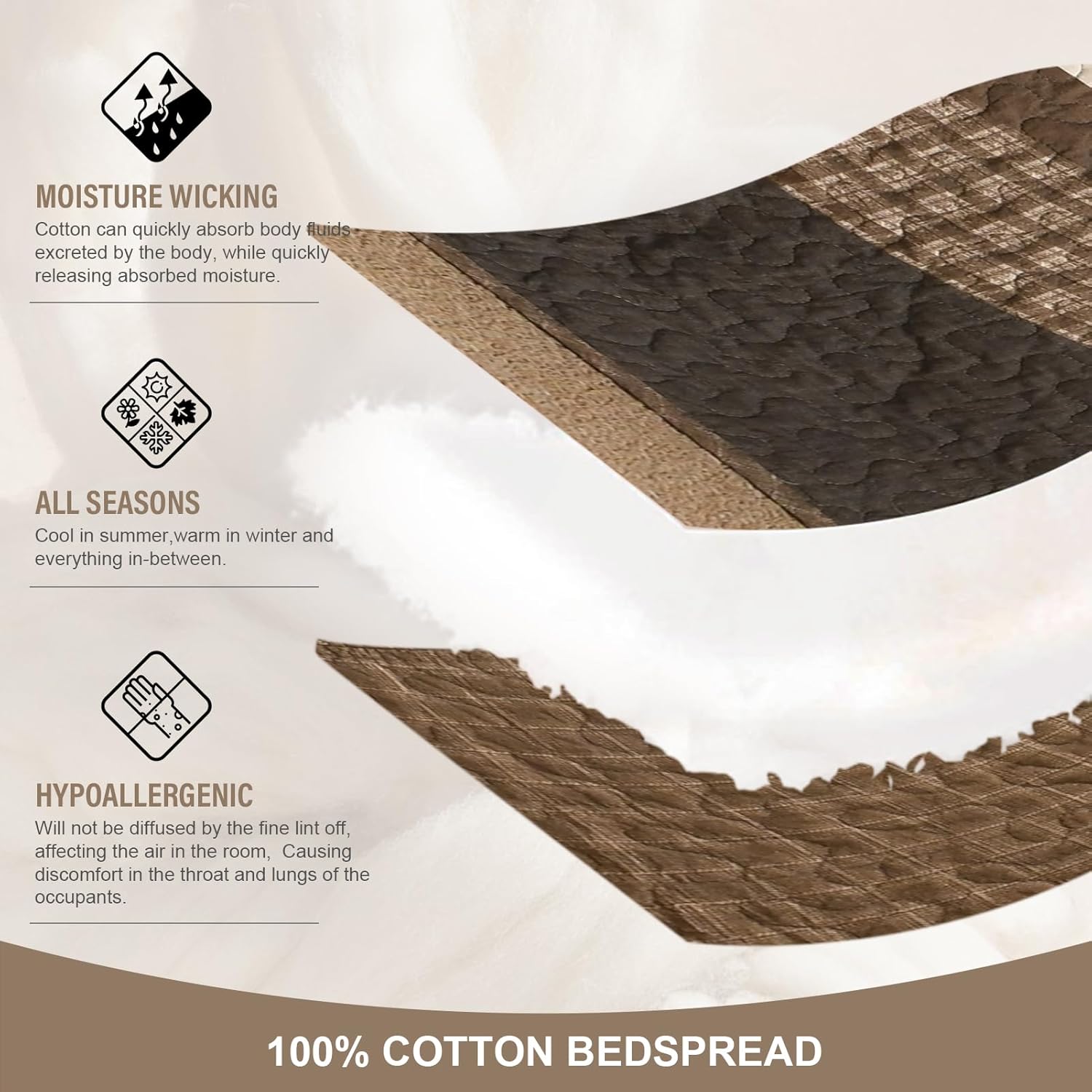 FineStichery Oversized Quilt Bedspread 3 Piece Set