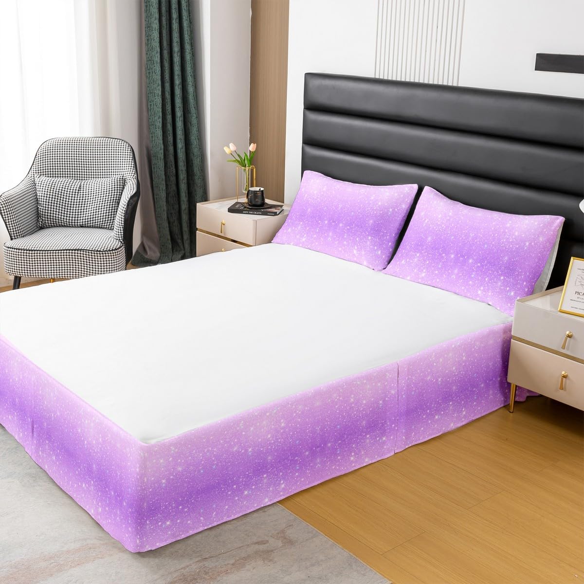 Feelyou White Love Bed Skirt Queen Size