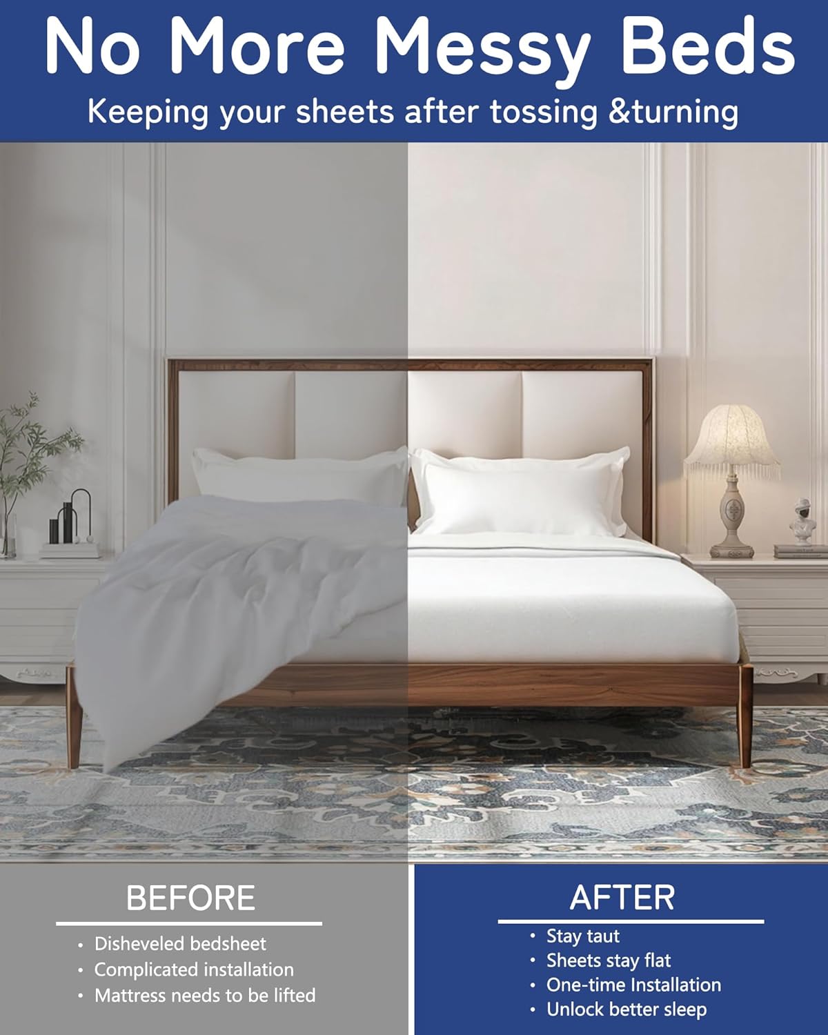 Btiztlla Tug Proof Sheet Holders Set for King Queen