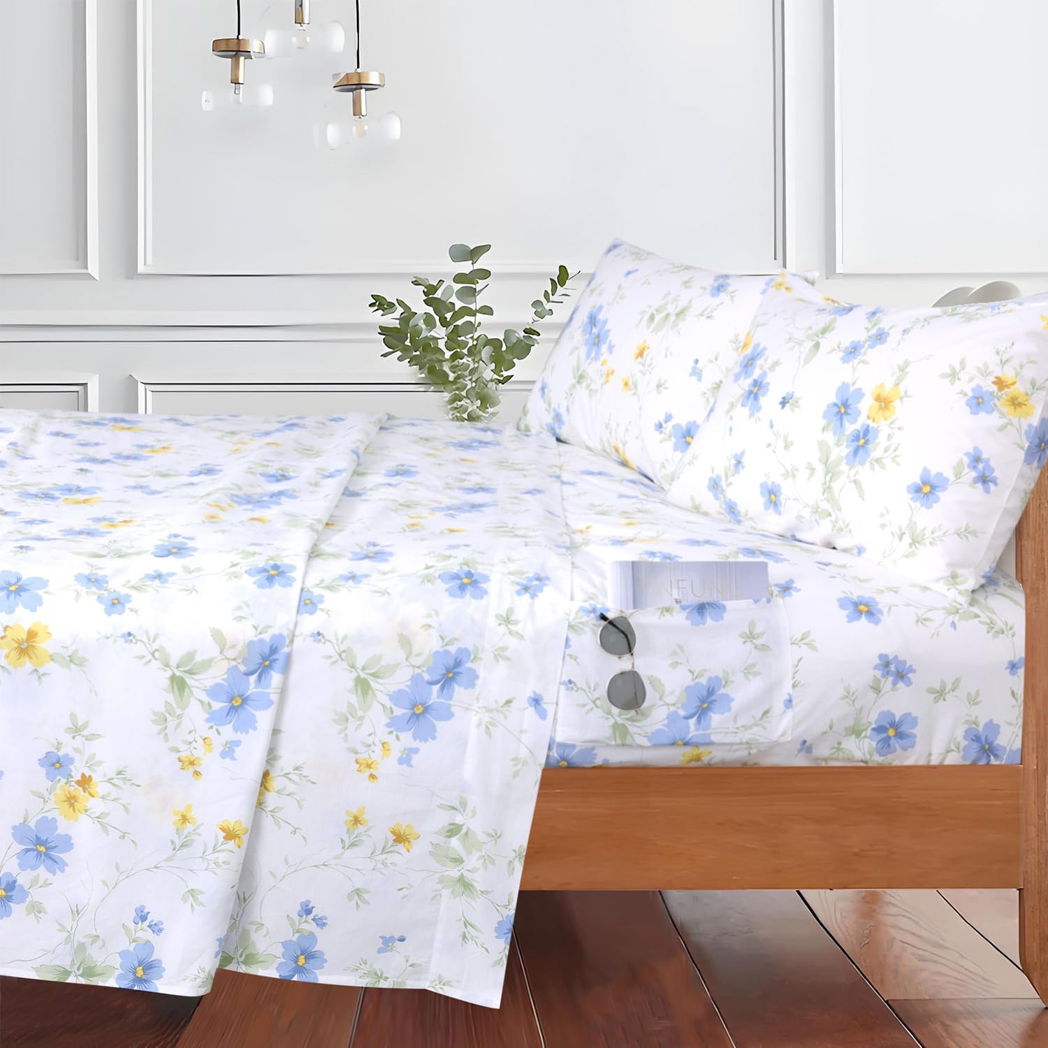 YINFUNG Floral Twin XL Sheet Set 3 Piece