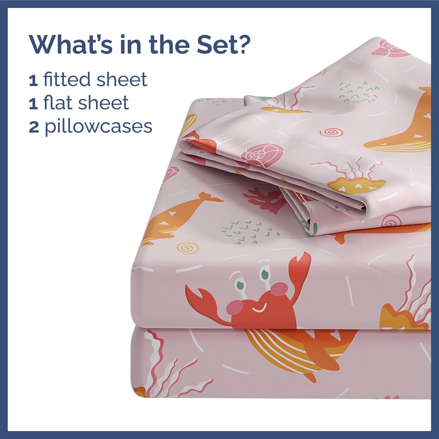 CGK Unlimited Kids Pink Fish Queen 4-Piece Sheet Set