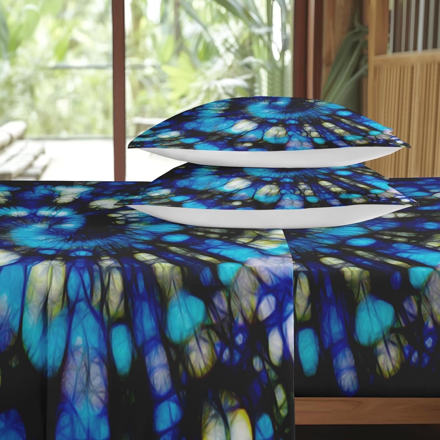 Pamnest King Size Tie Dye Bed Sheet Set 4pcs