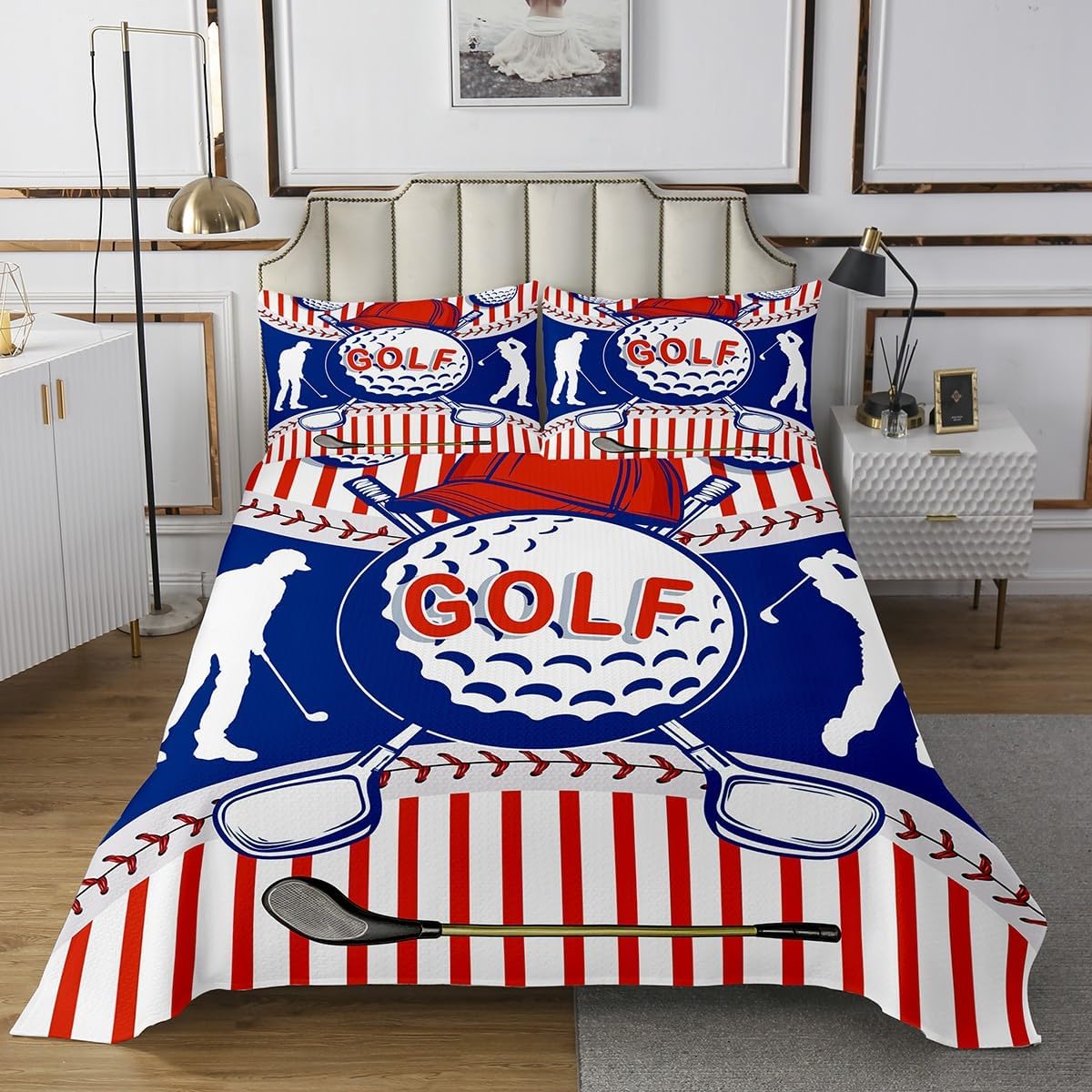 Erosebridal Golf Quilt Set Queen Size