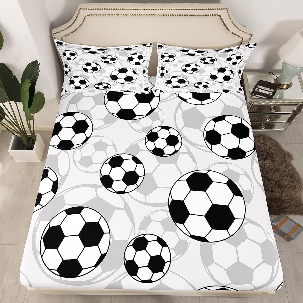 Feelyou Football Bed Sheet Set for Kids