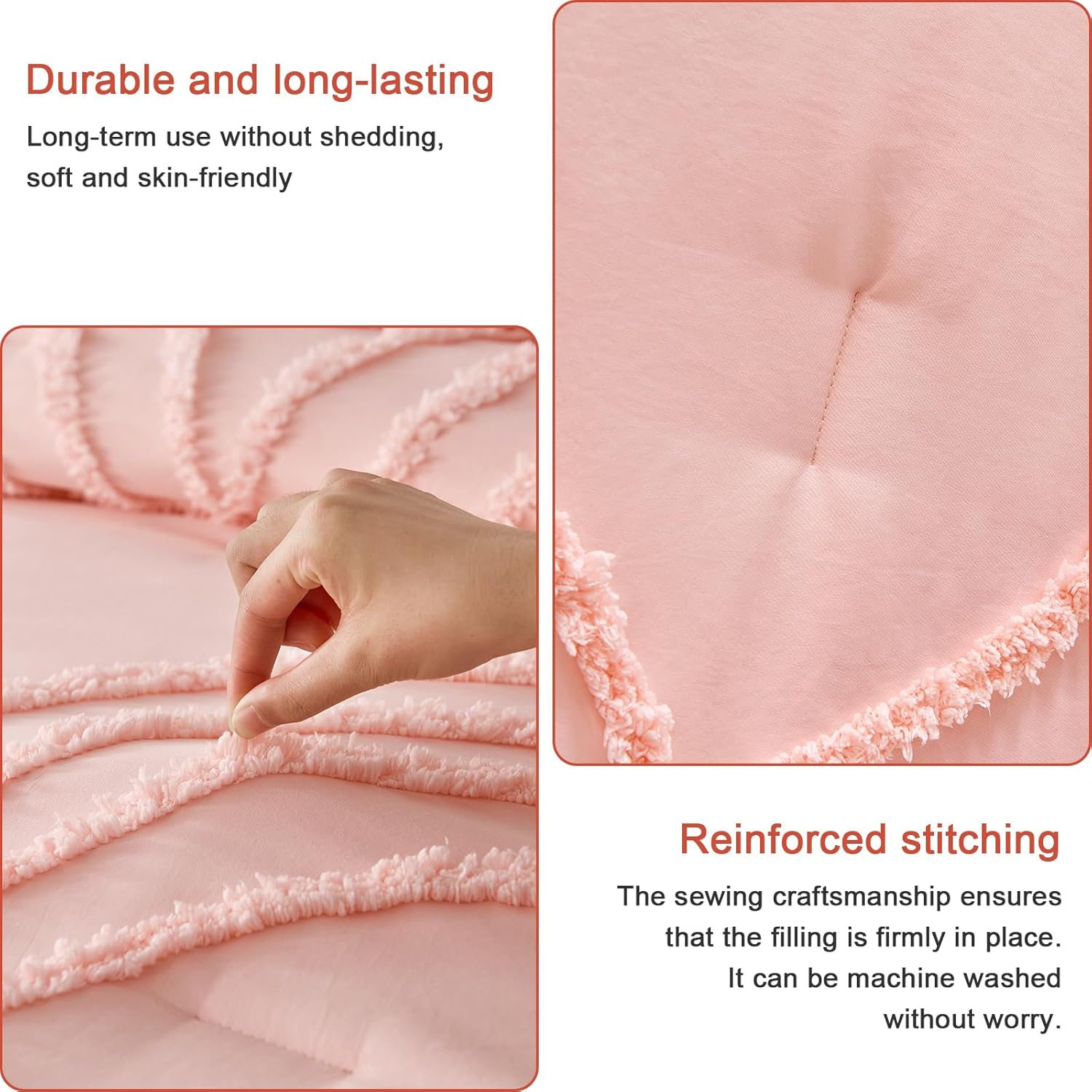 ENJOHOS Pink King Size Bedding Set with Rainbow Design