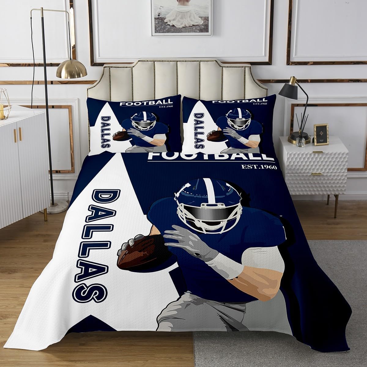 Feelyou Football Themed Bedspread Set Twin Size