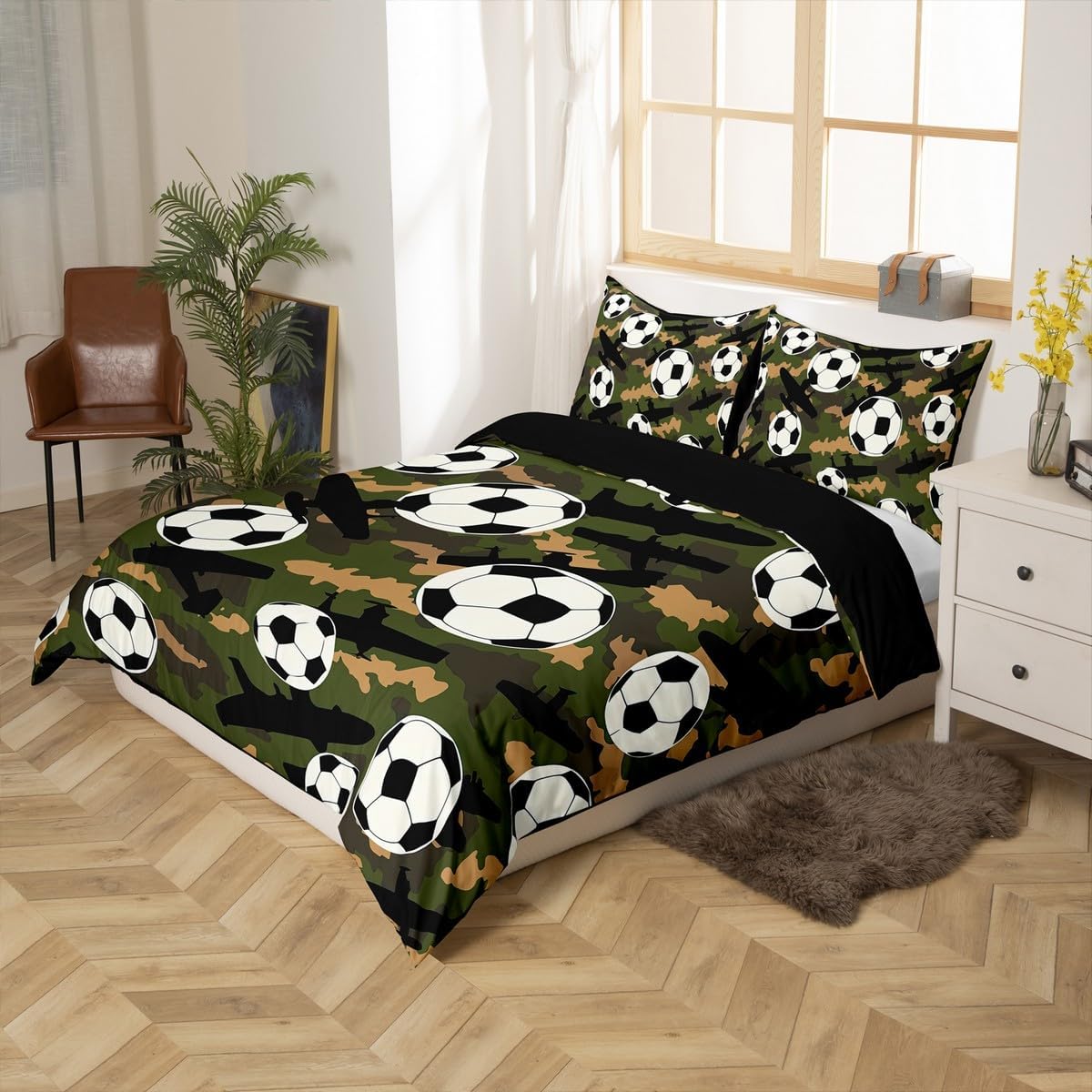 Erosebridal Camo Duvet Cover Set Twin Size 68x90