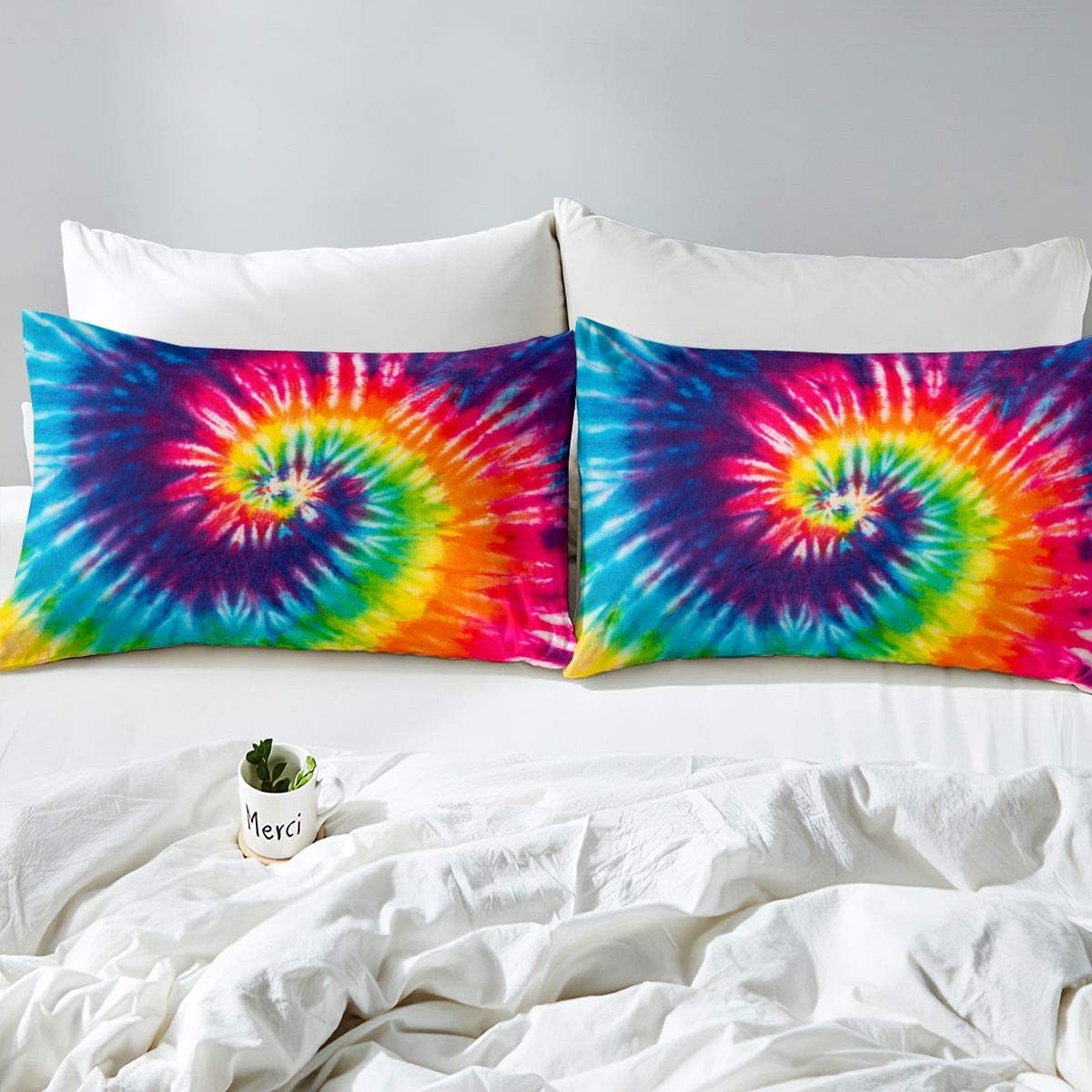 Feelyou Tie Dye Duvet Cover Set for Girls 1