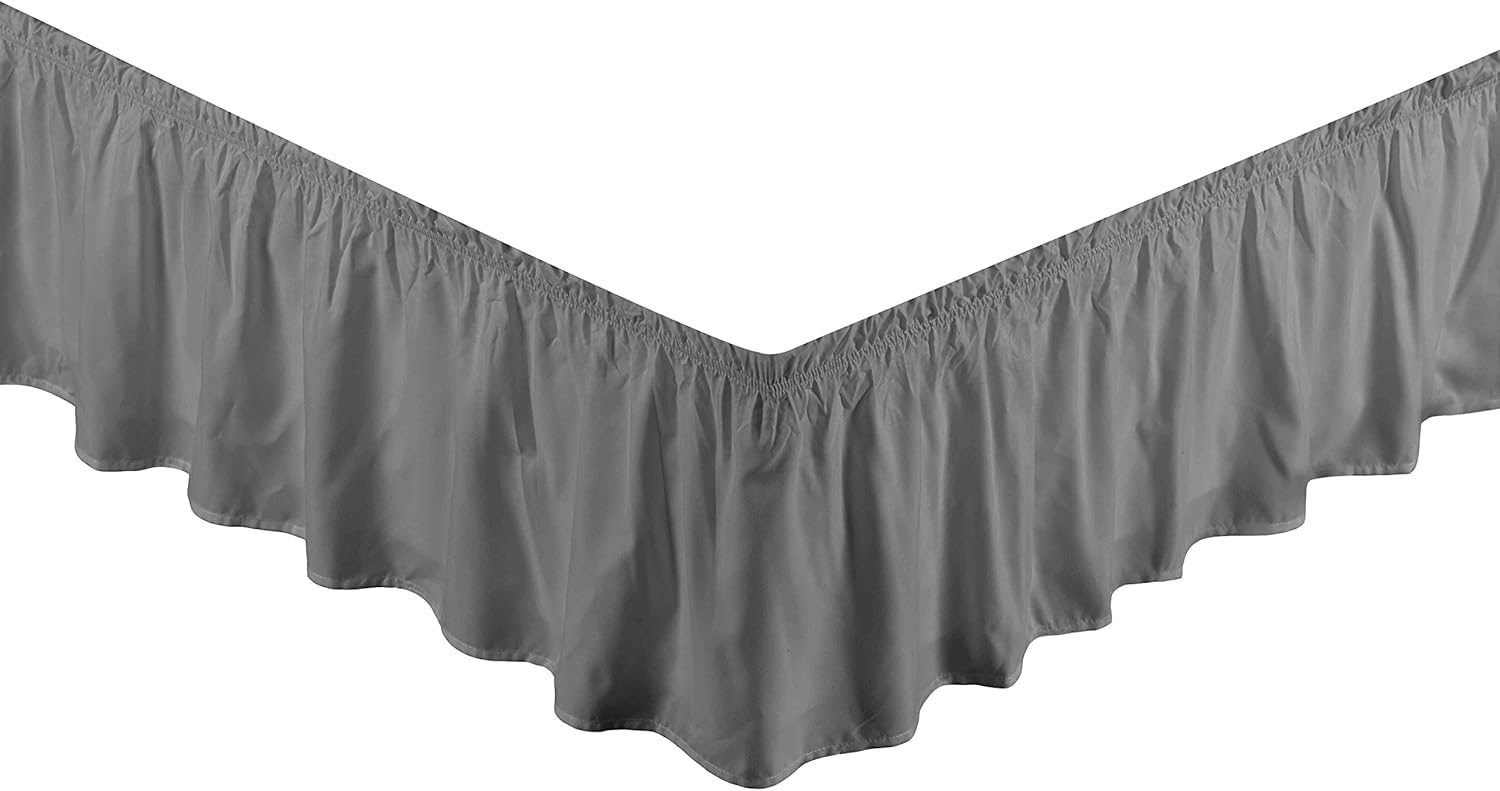 Sheets Beyond Charcoal Bed Skirt 14 Inch Drop 1