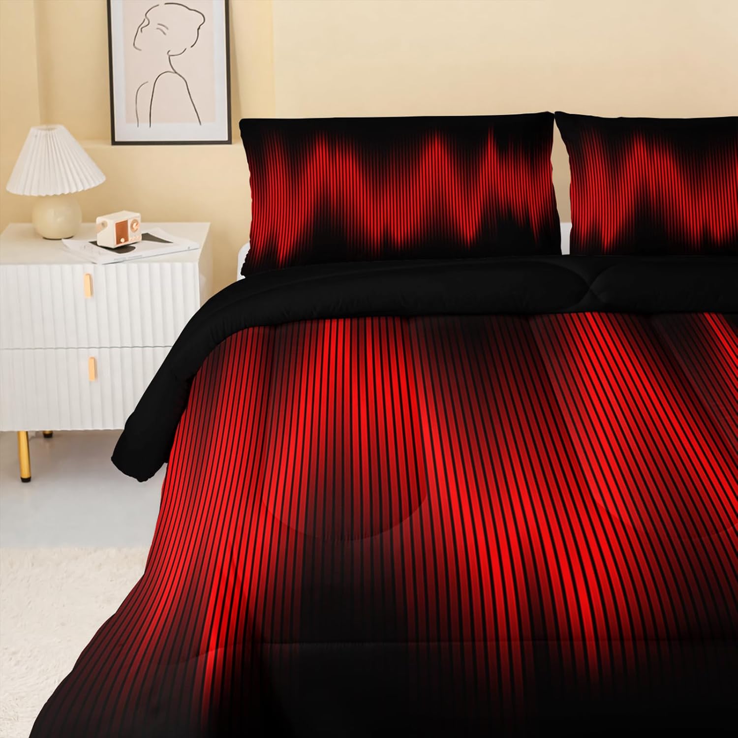 QOOMO Abstract Geometric Comforter Set for Kids