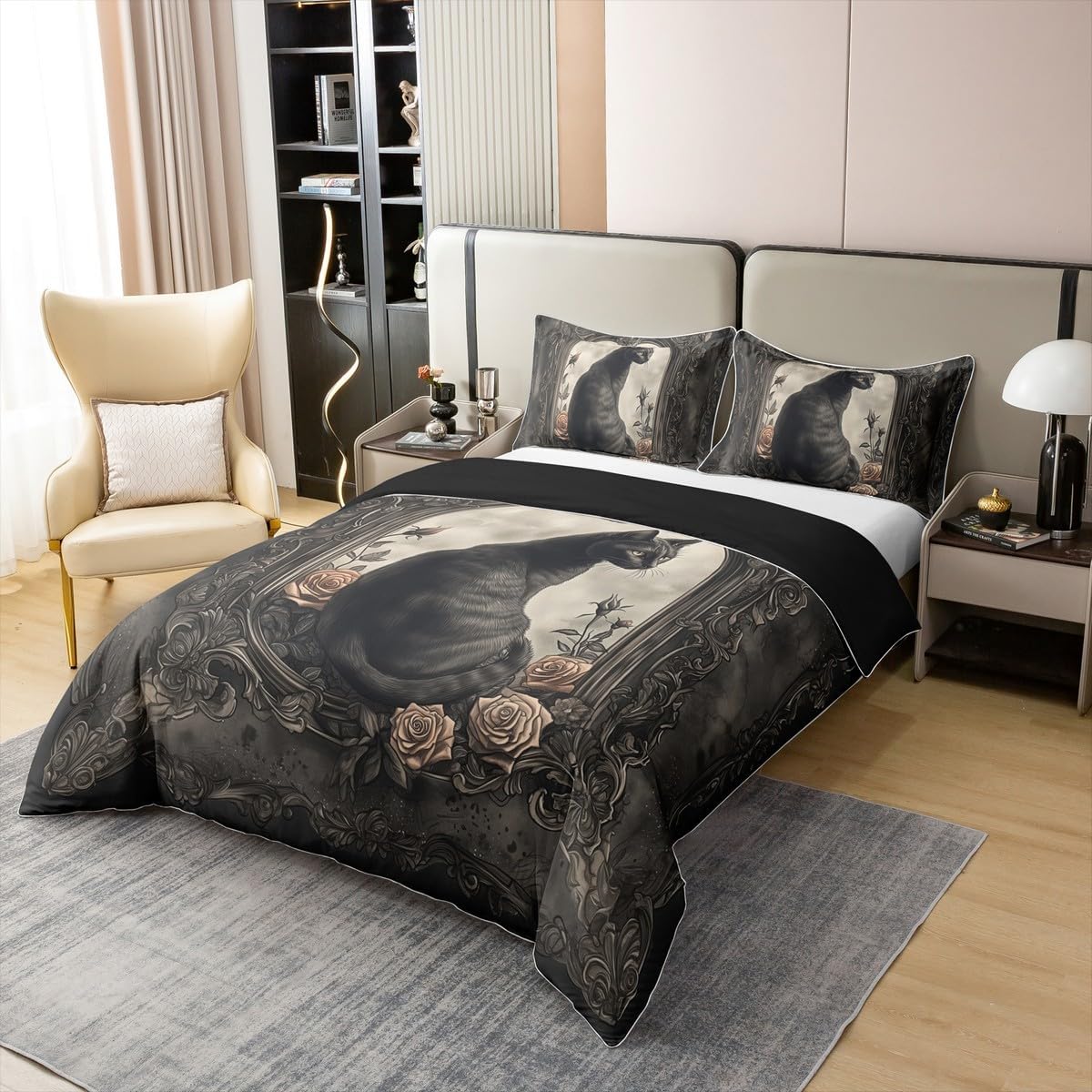 Manfei Black Cat Kids Duvet Cover Set 1