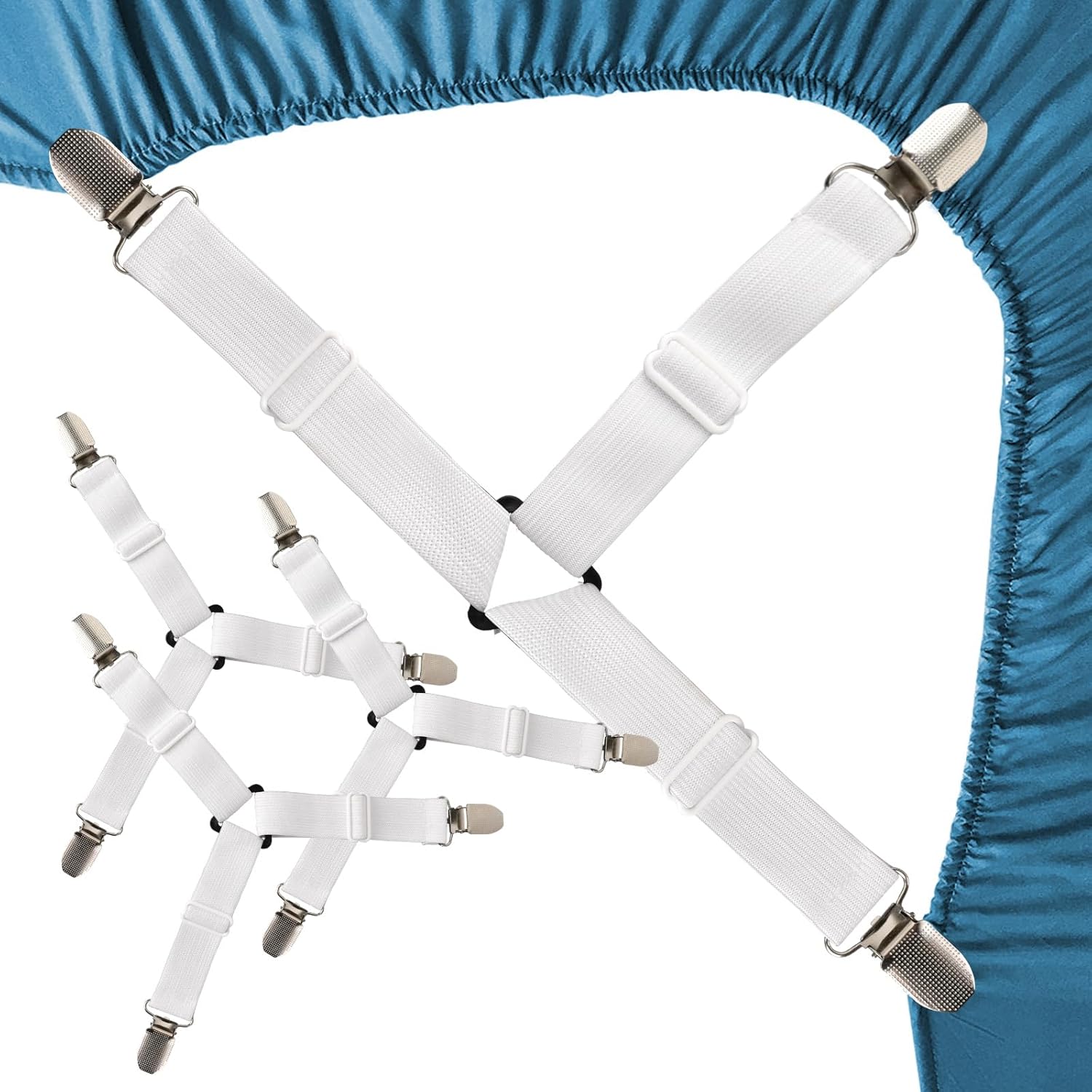 Inscool Bed Sheet Straps - 4-Pack Adjustable Clips for Secure Fit