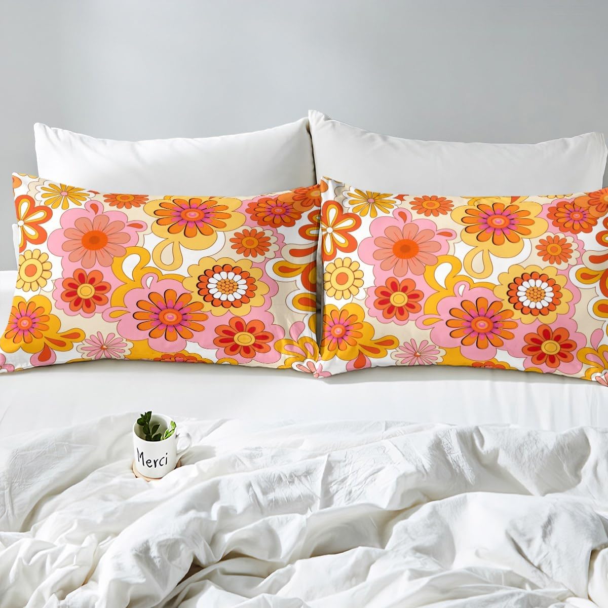 1960s Groovy Flower Sheet Set Queen