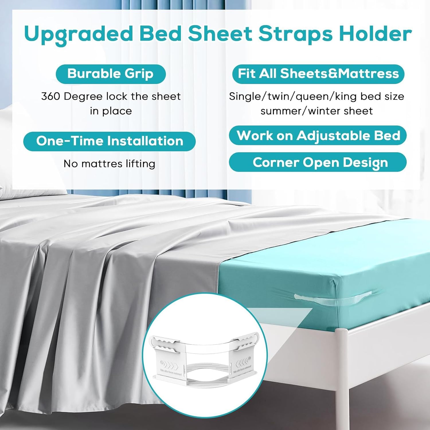 Bed Sheet Holder for Corners Universal Fit