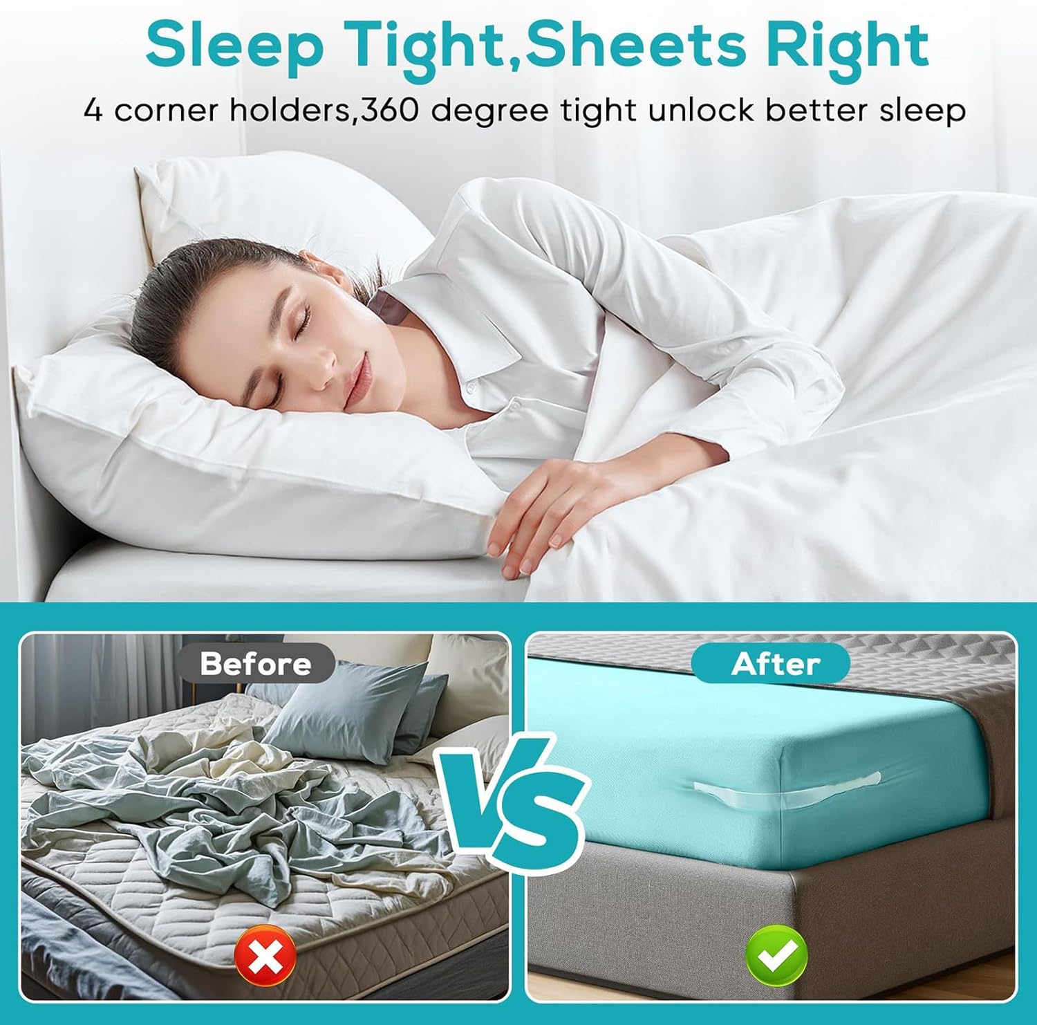 Bed Sheet Holder for Corners Universal Fit