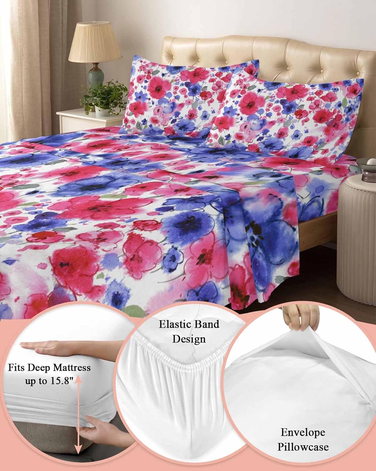 Boanket 4th of July Full Sheet Set 4 Piece Microfiber 1