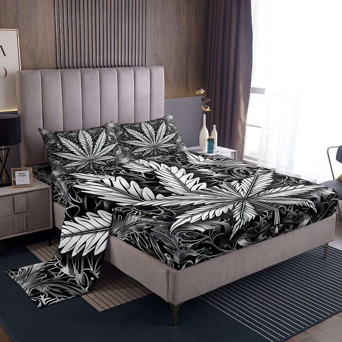 Feelyou Kids Psychedelic Leaf Sheet Set 4Pcs King Size