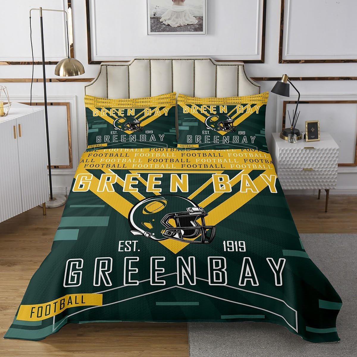Feelyou Football Coverlet Set Queen Size