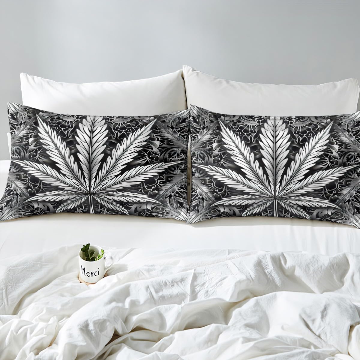 Feelyou Kids Psychedelic Leaf Sheet Set 4Pcs King Size