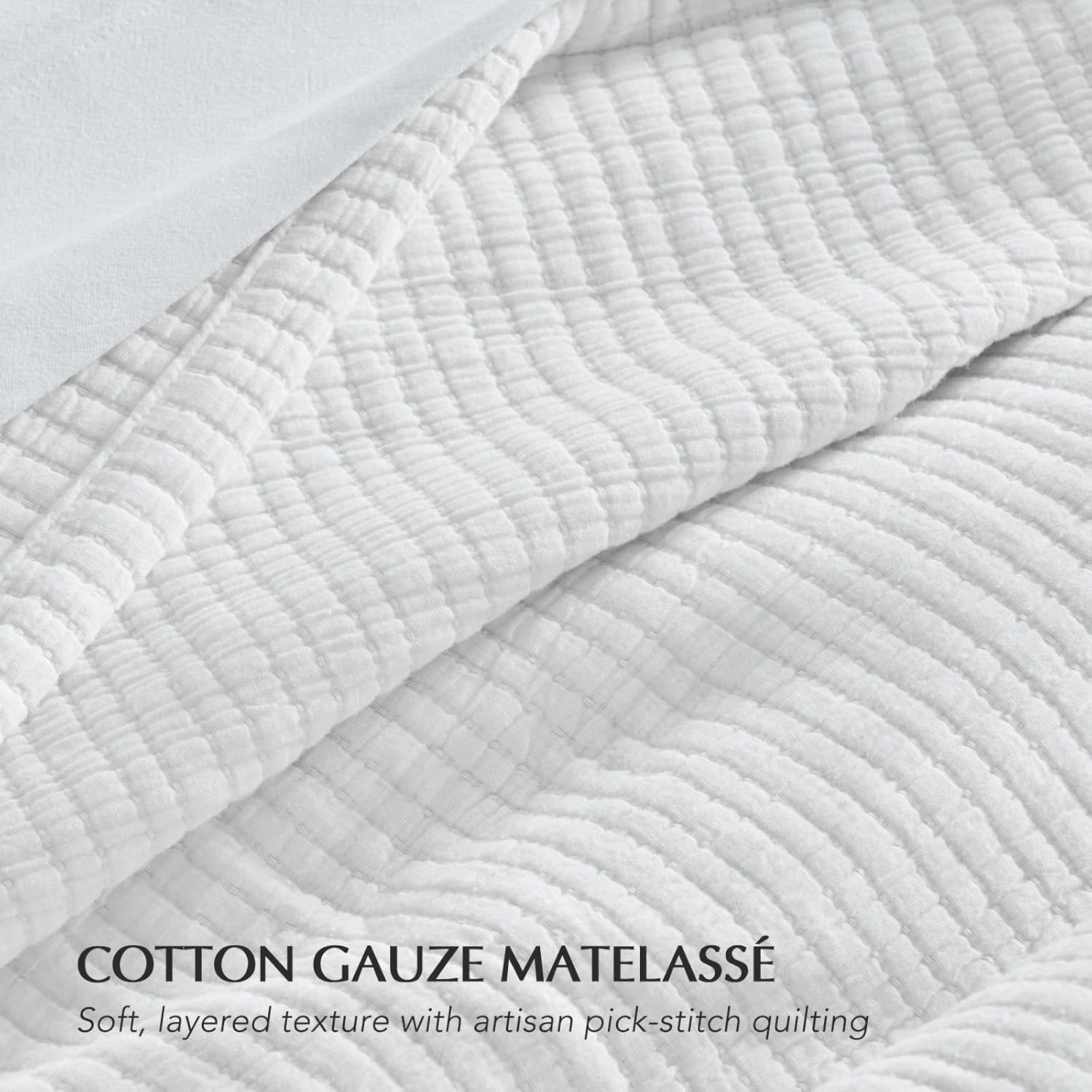 Evergracehome Cotton Bedspread Queen Set White