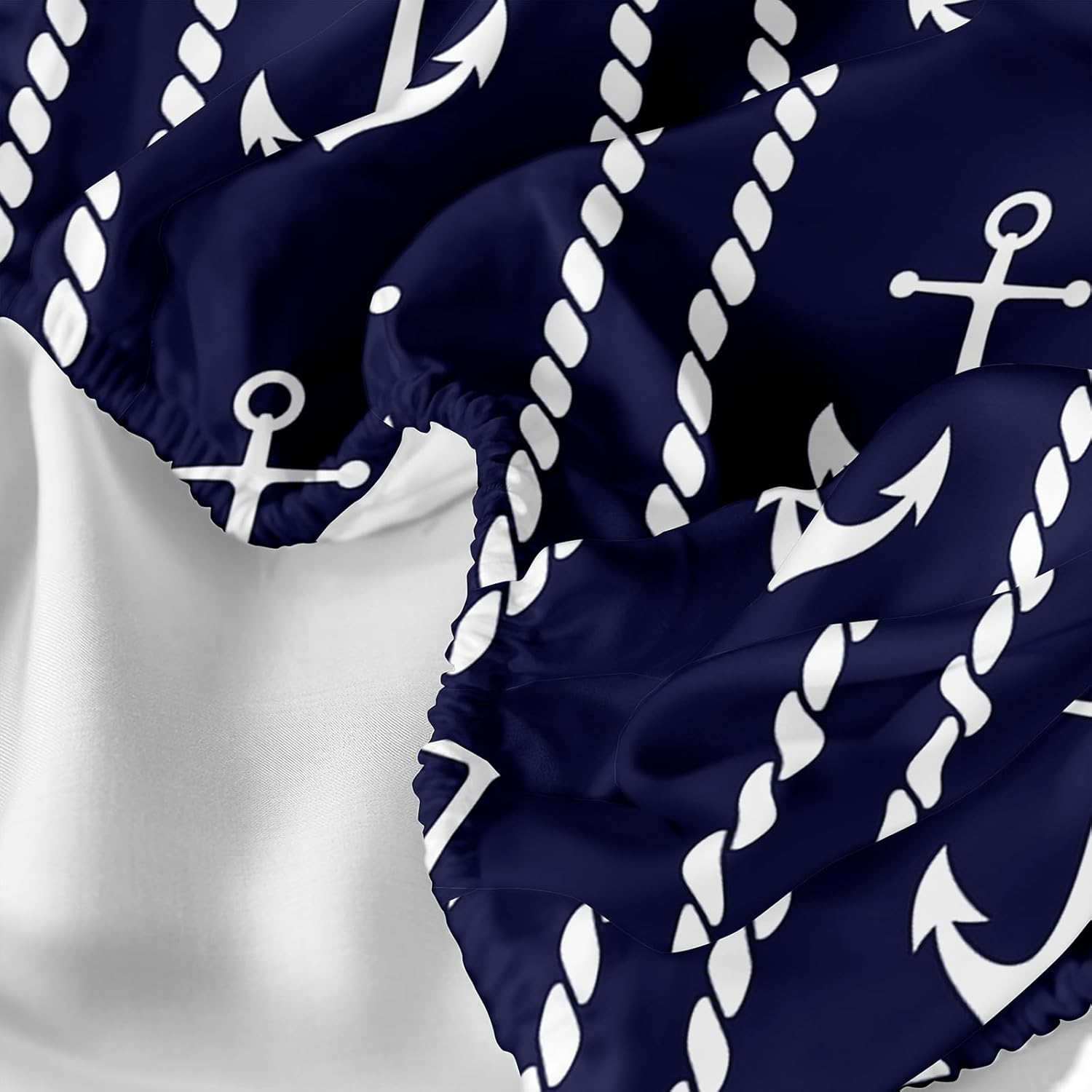 QOOMO Anchor Stripe Nautical Bedding Set