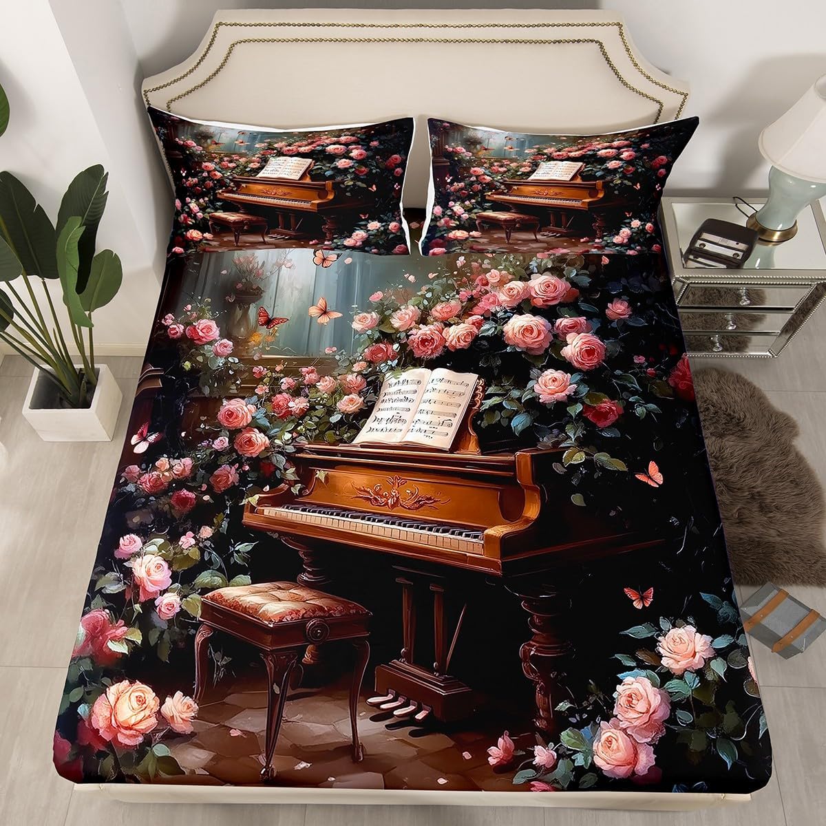 Manfei Piano Kids Sheet Set 4pcs Noble Pink Brown