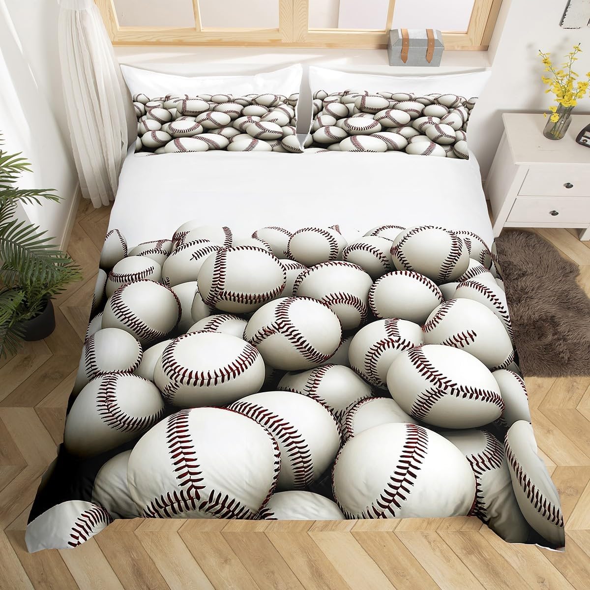 Erosebridal Baseball Pile Duvet Cover Set Twin Size