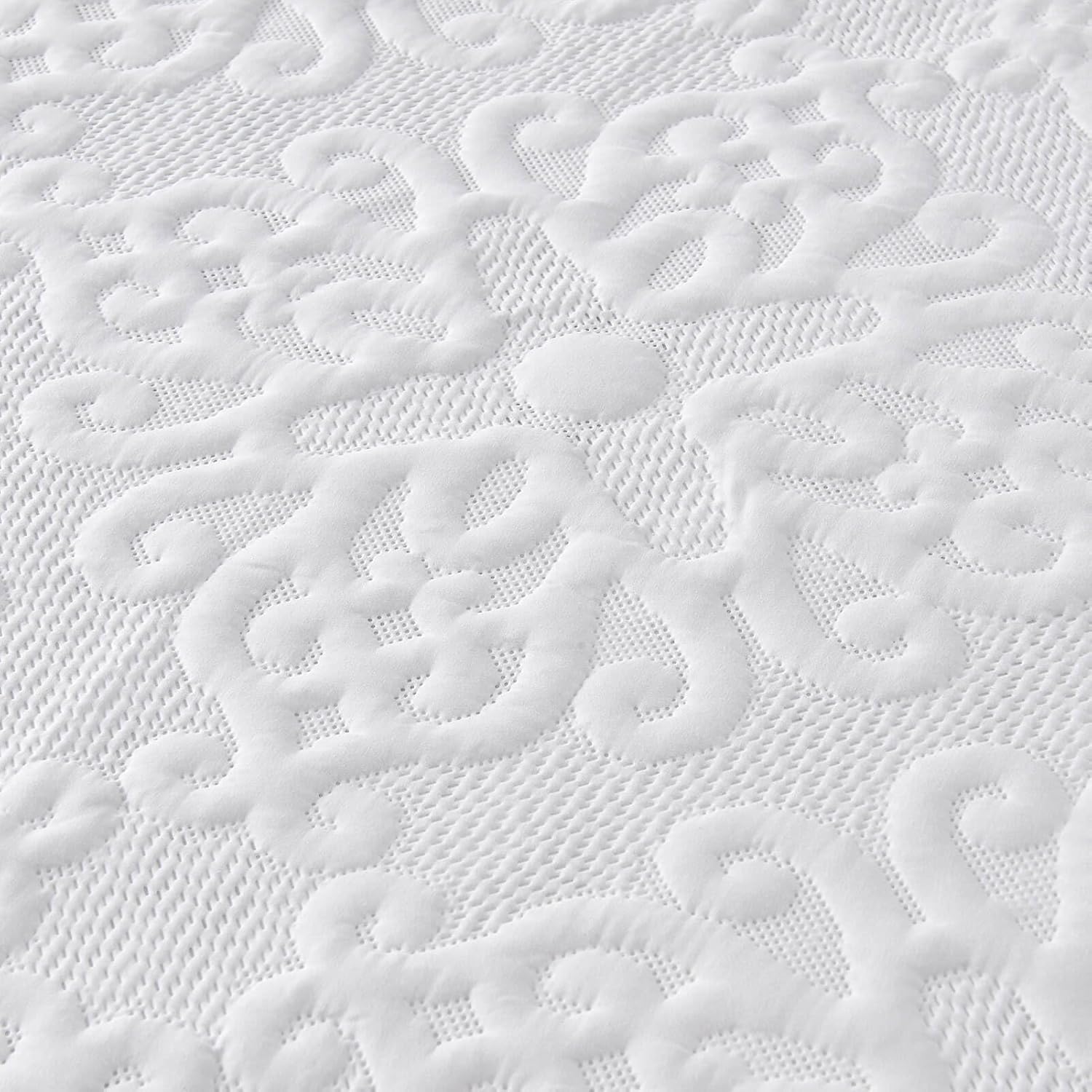 Kingnex King Size Bedspread Set 3 Pieces White