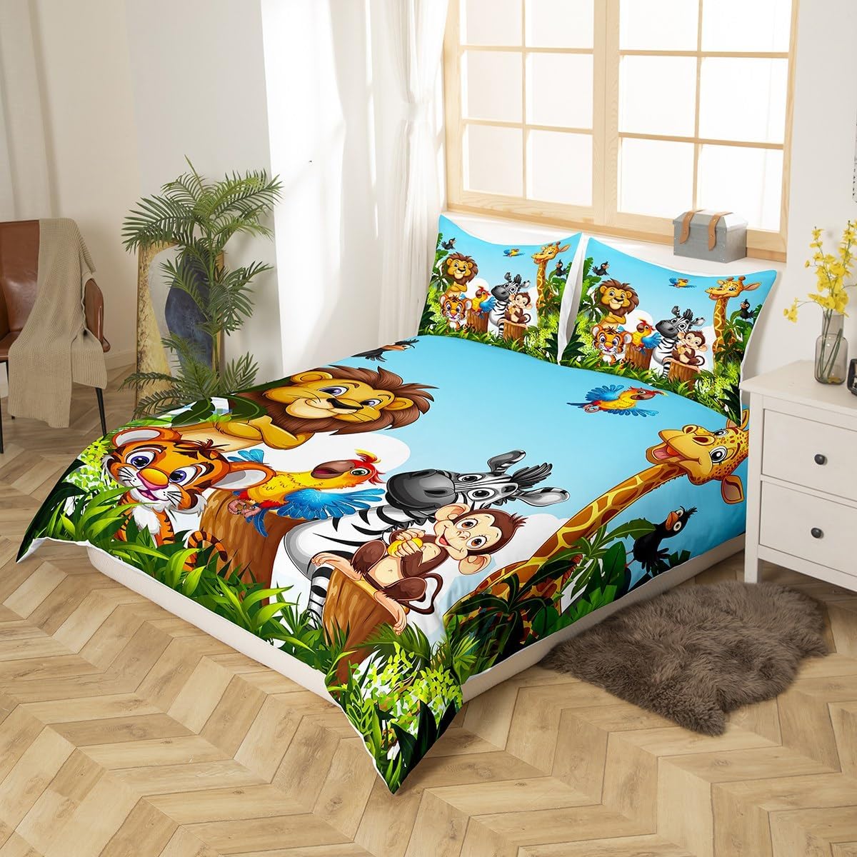 Erosebridal Animals Bedding Set Full Size Kids Duvet Cover