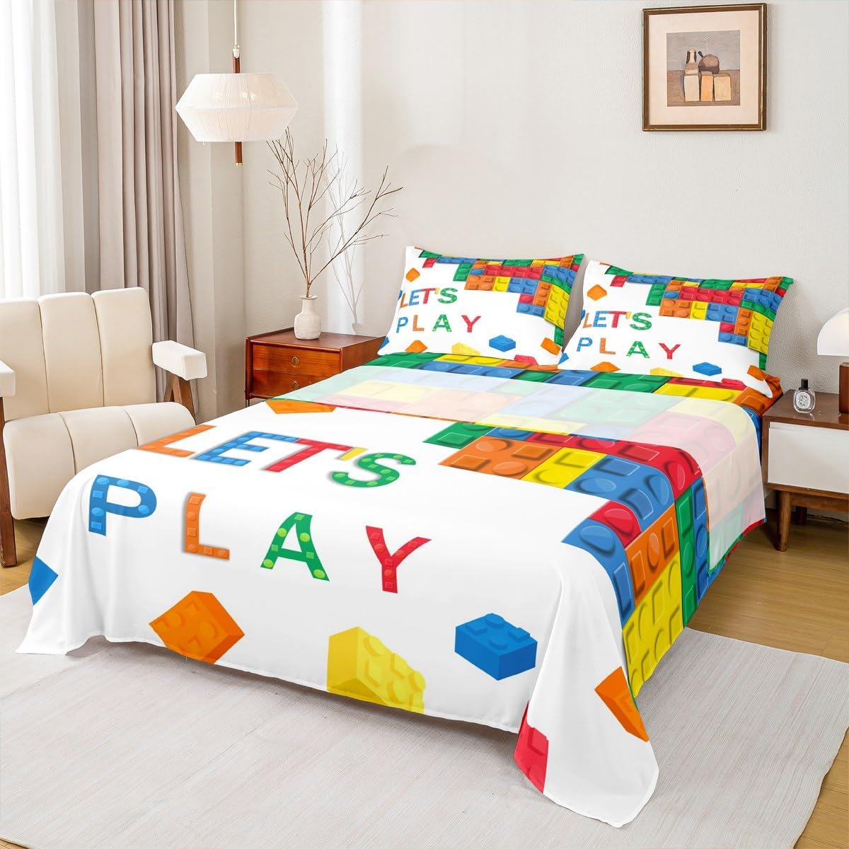 Feelyou King Size Kids Bed Sheet Set with Deep Pockets