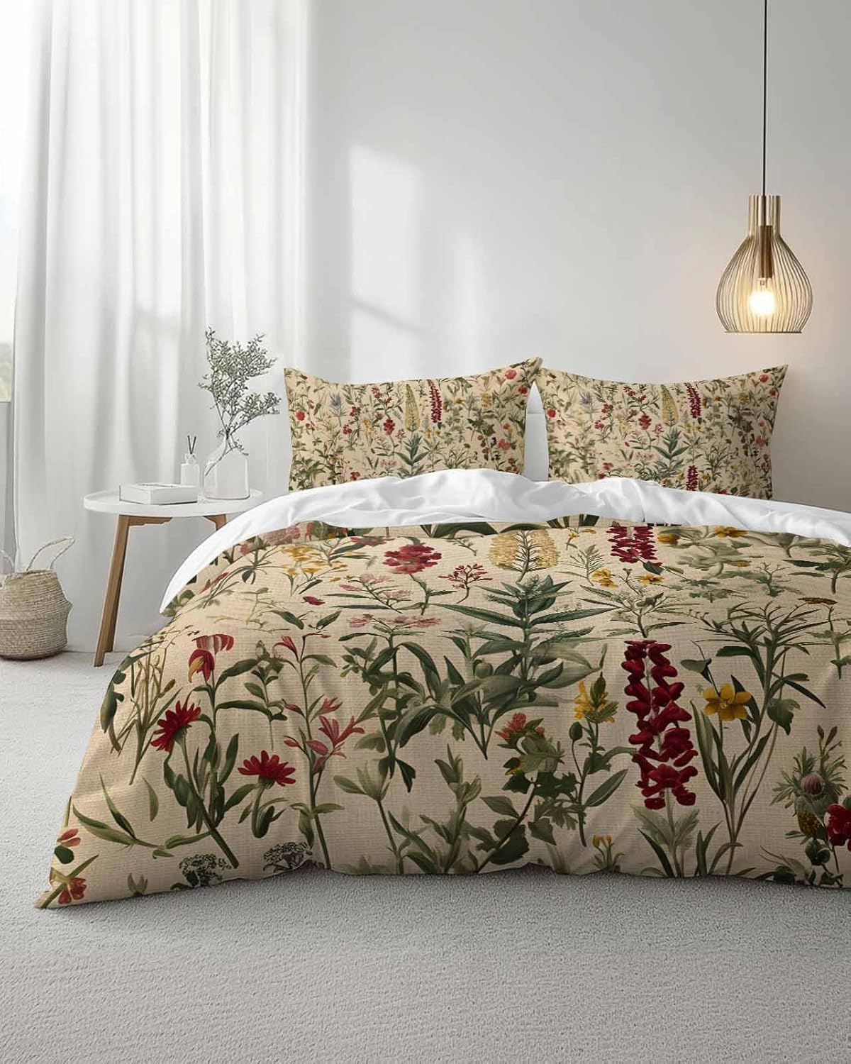 ZOE GARDEN Rustic Botanical Duvet Cover Set 3pc Full Size