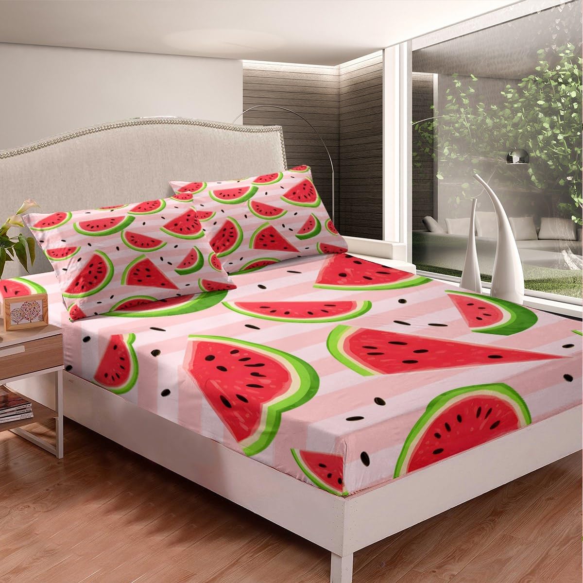 Feelyou Watermelon Sheet Set 4Pcs King Size Kids Bedding