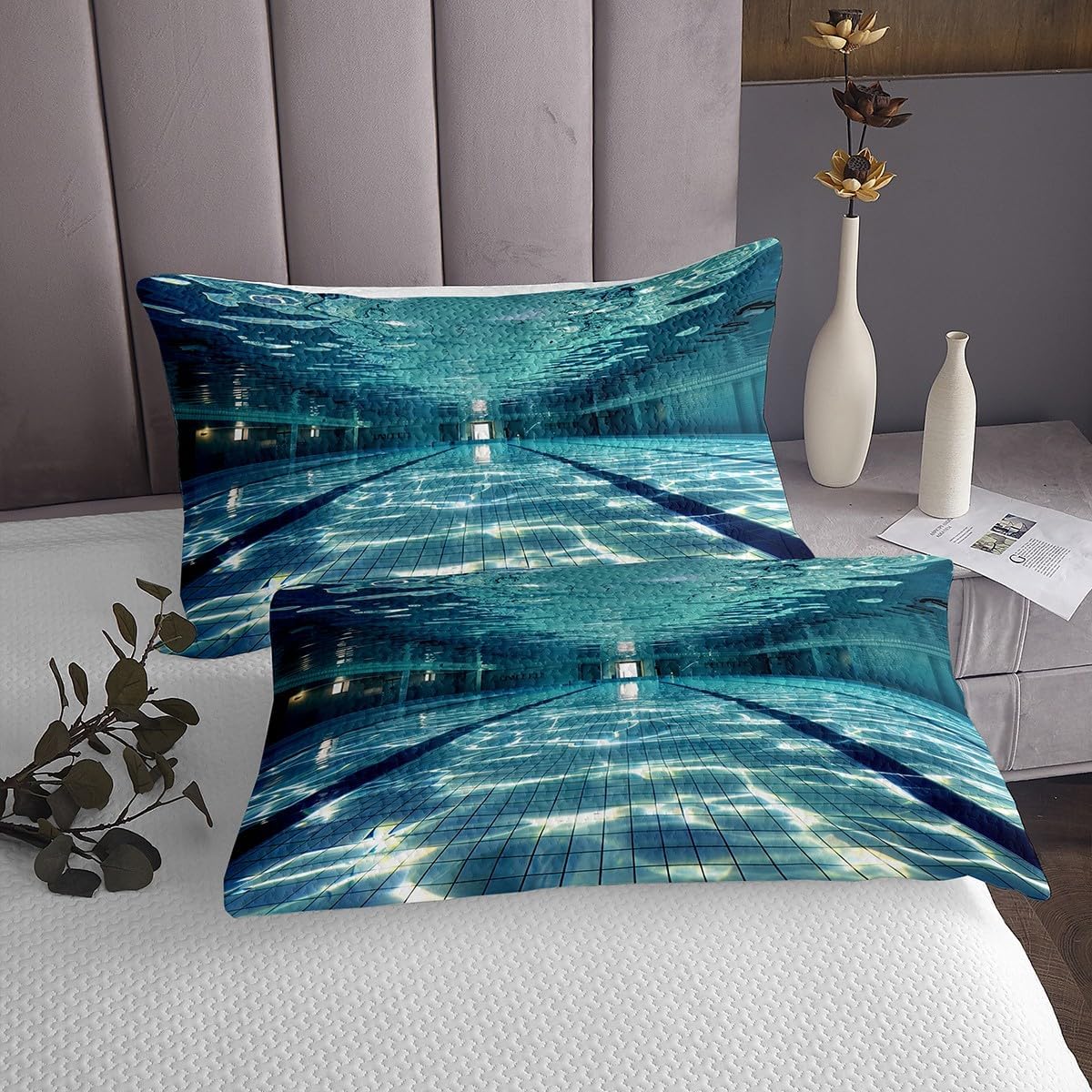 Erosebridal Swimming Pool Queen Bedspread Set