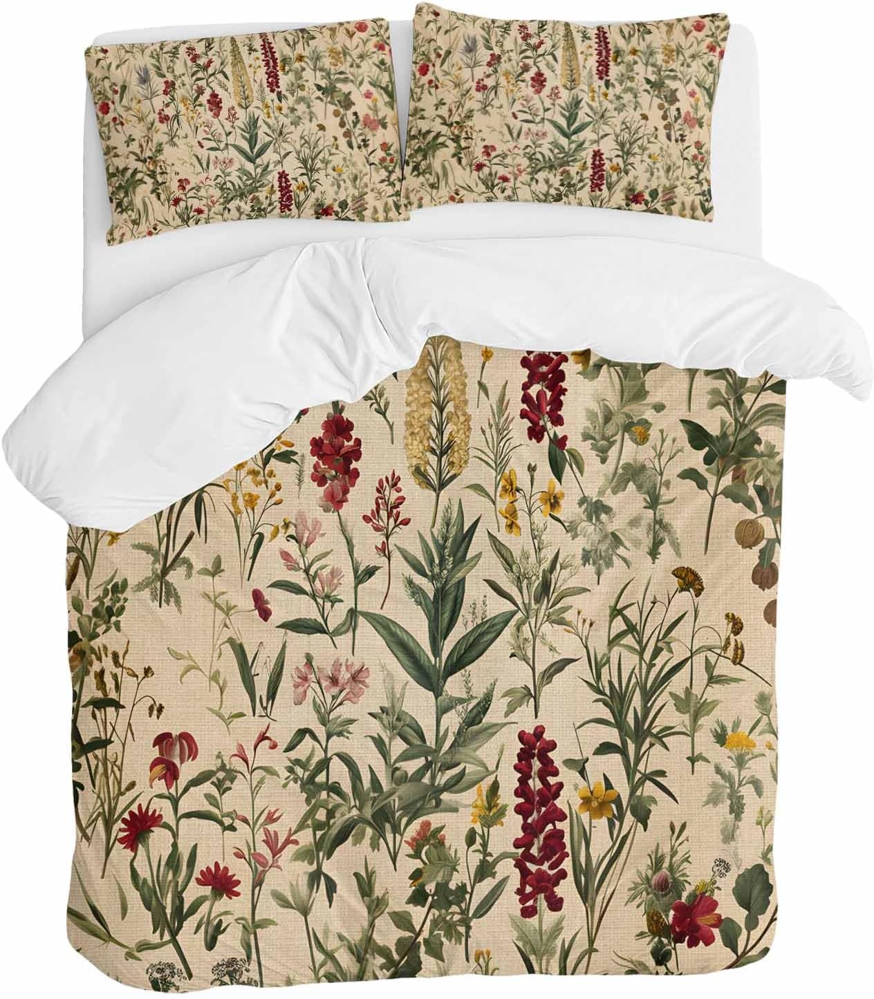 ZOE GARDEN Rustic Botanical Duvet Cover Set 3pc Full Size