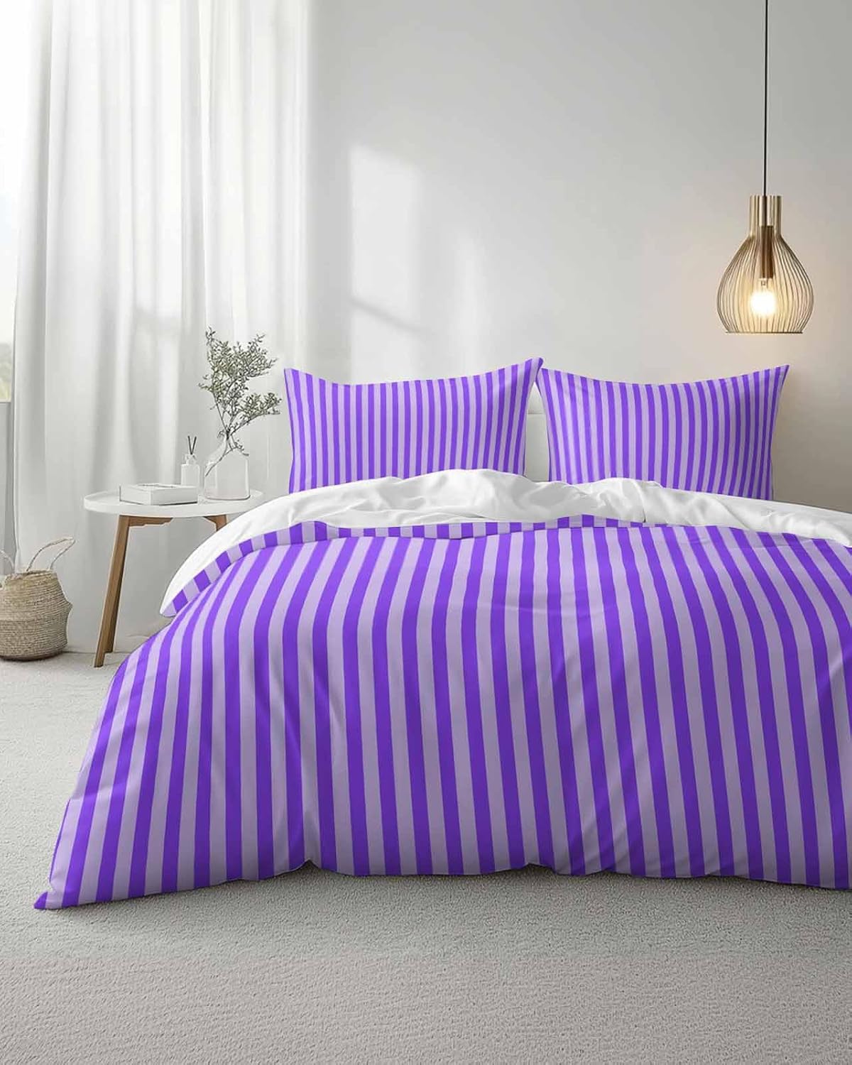 ZOE GARDEN Blue Purple Duvet Cover Set with Pillowcases