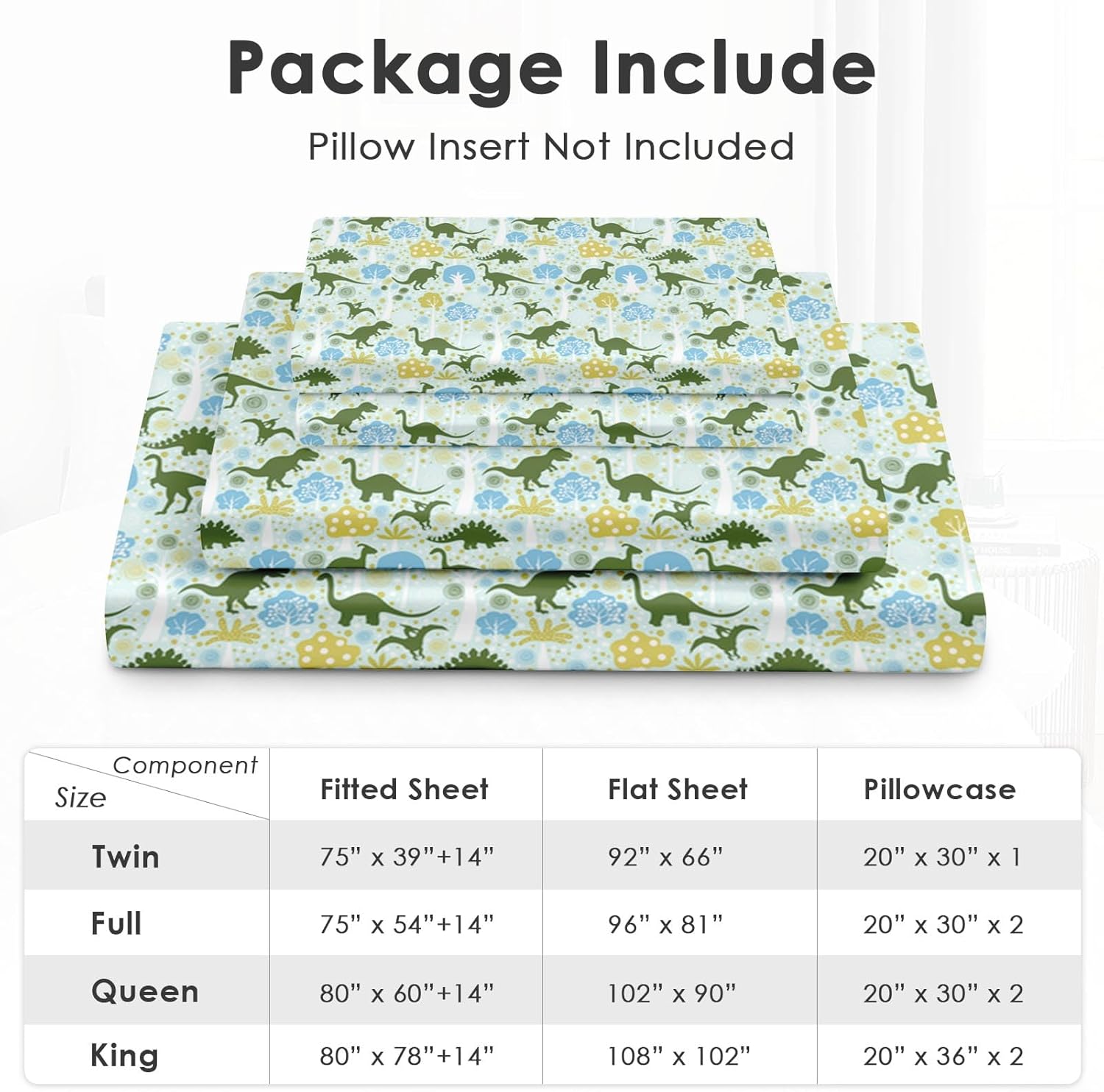 Pamnest Queen Size Dinosaur Bed Sheet Set