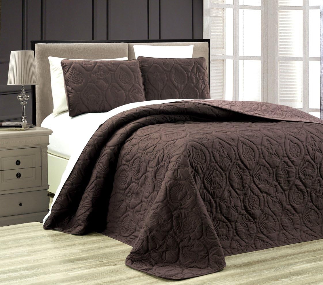 Grand Linen 3-Piece Tropical Bedspread Set