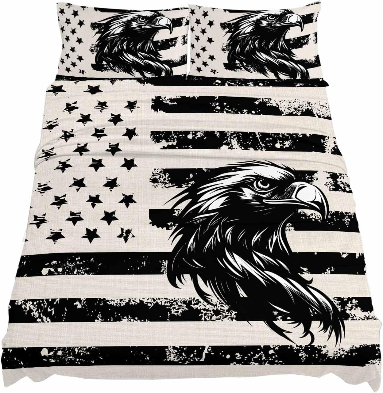 Boanket 4th of July Full Sheet Set - Black Eagle Pattern