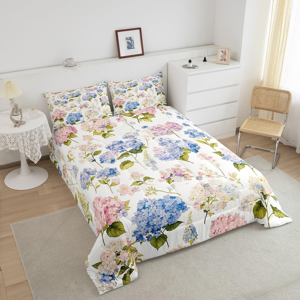 Feelyou Hydrangea Comforter Set King Size