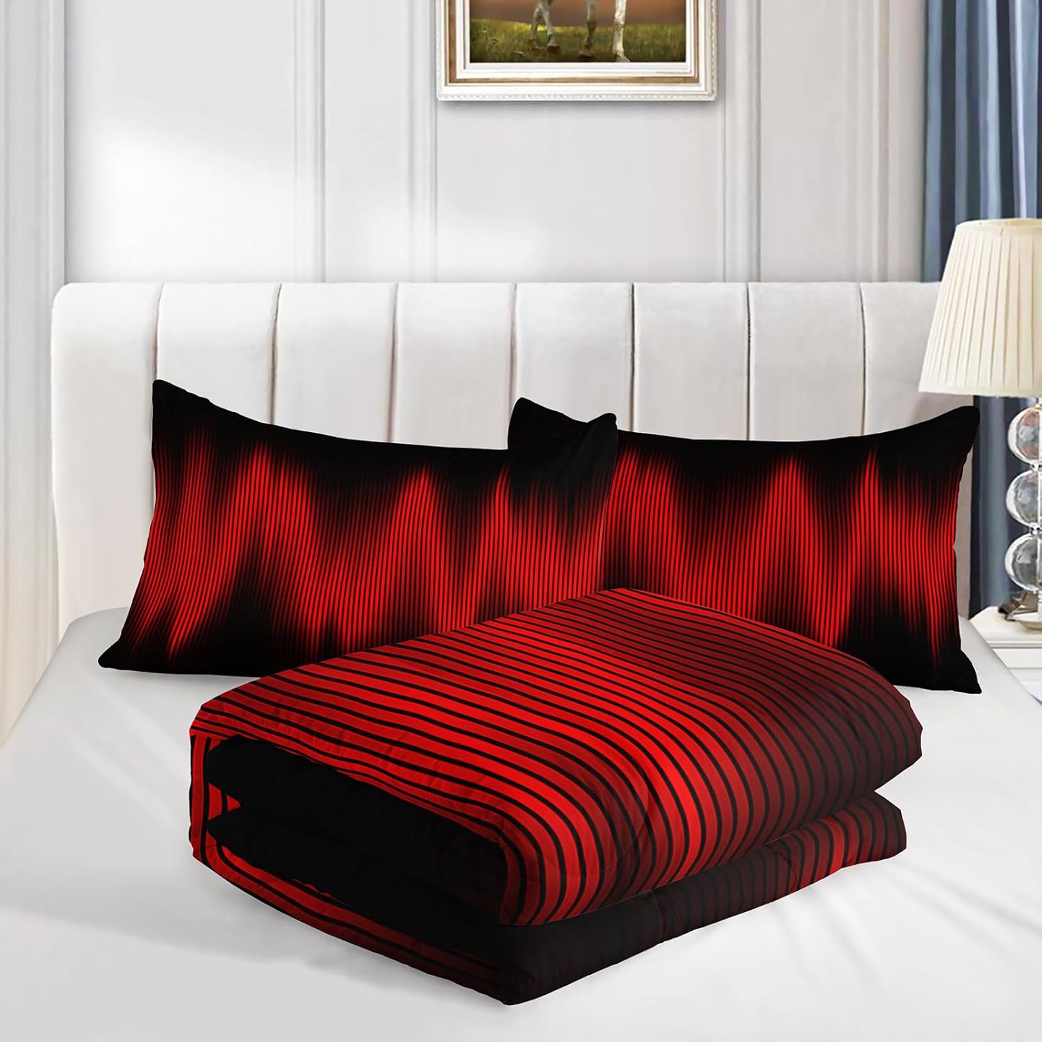 QOOMO Abstract Geometric Comforter Set for Kids